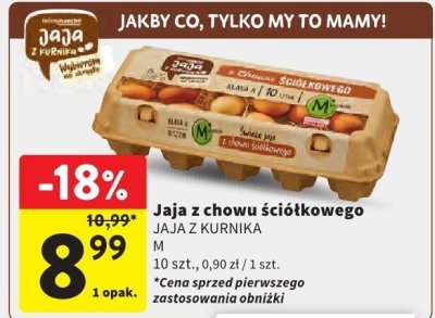 Jaja z chowu ściółkowego Jaja z Kurnika M promocja w Intermarche