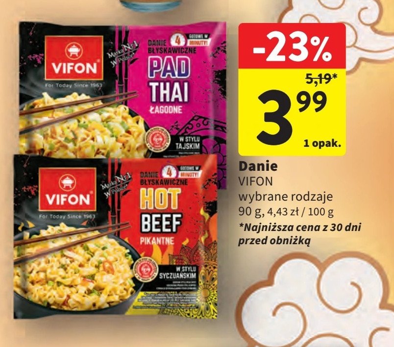 Danie pad thai Vifon promocja w Intermarche