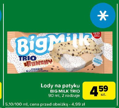 Lód trio cookie Algida big milk promocja