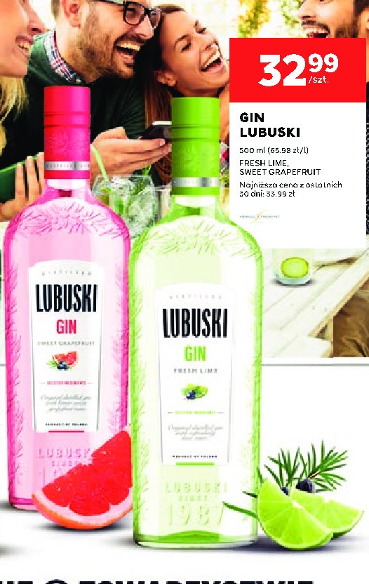 Gin LUBUSKI GIN MINT promocja w Stokrotka