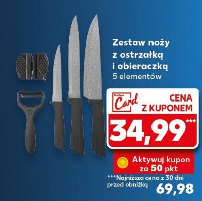 Zestaw noży z ostrzałką i obieraczką 5 elementów z linii Cesar marki Ambition promocja w Kaufland