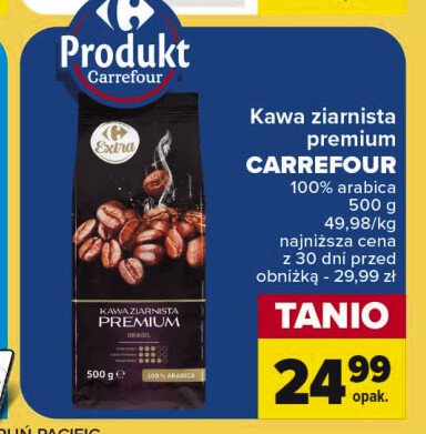 Kawa ziarnista premium Carrefour extra promocja