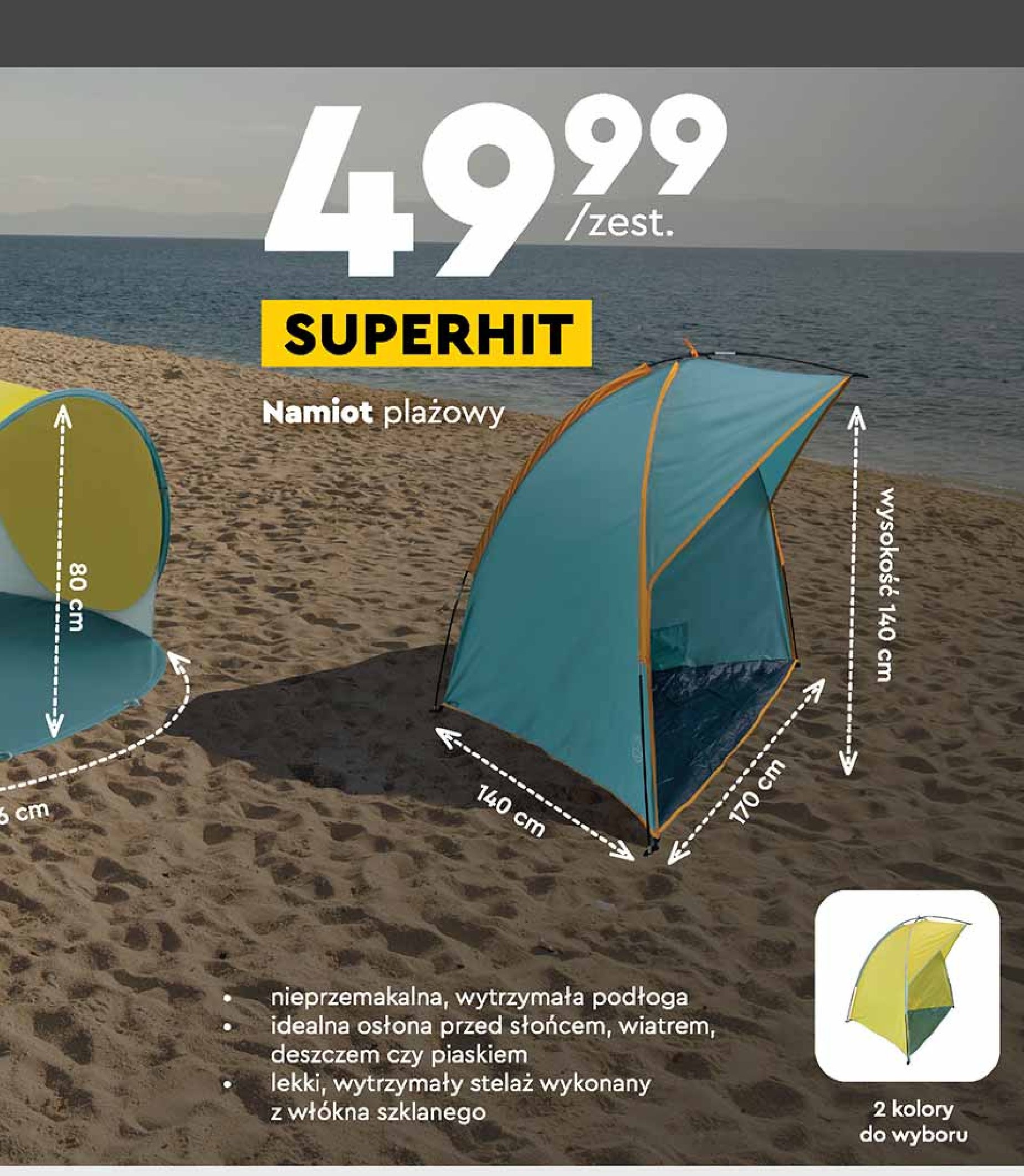 Namiot plażowy 140 x 170 x 140 cm Utendors promocje