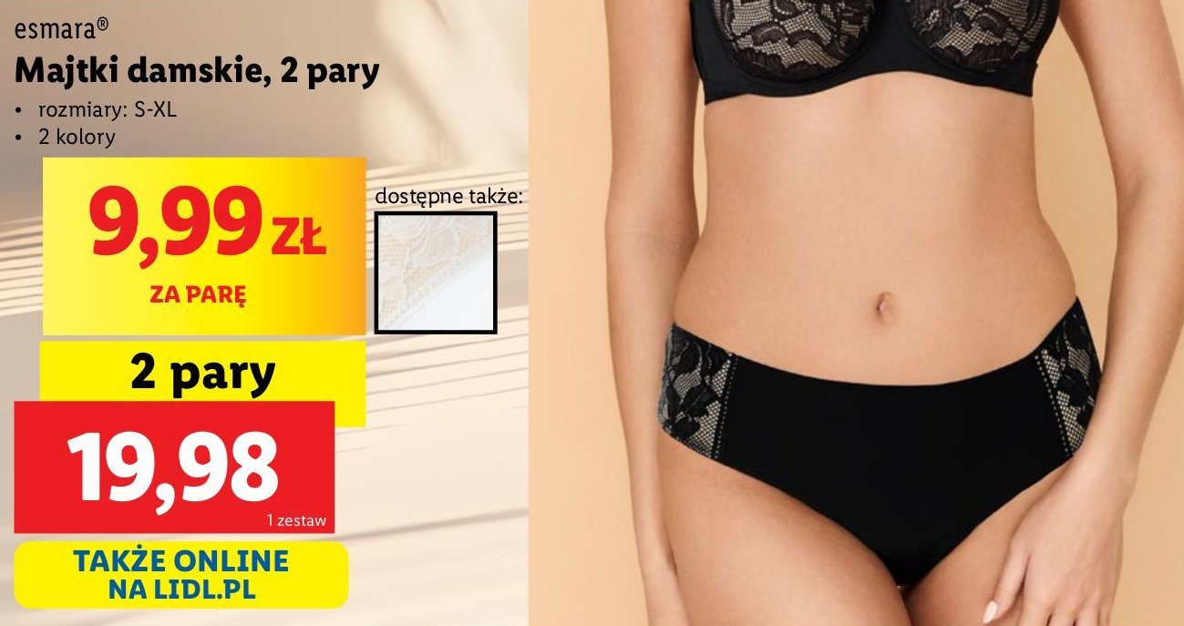 Majtki damskie rozm. s-xl Esmara promocja w Lidl