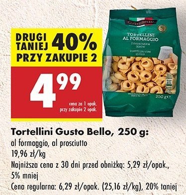 Tortelloni z szynką prosciutto crudo Gustobello promocja