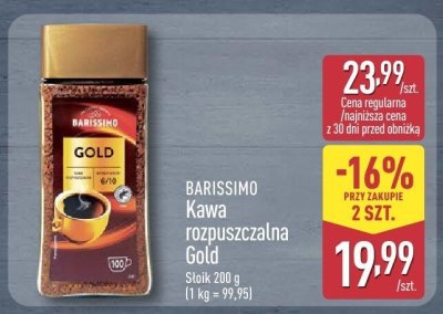Kawa rozpuszczalna Gold Barissimo promocja w Aldi