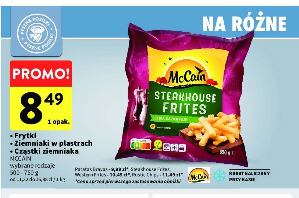 Frytki proste Mccain promocja w Intermarche