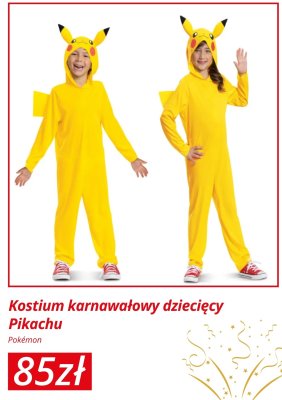 Kostium karnawałowy dziecięcy Pikachu Pokémon promocja w KiK