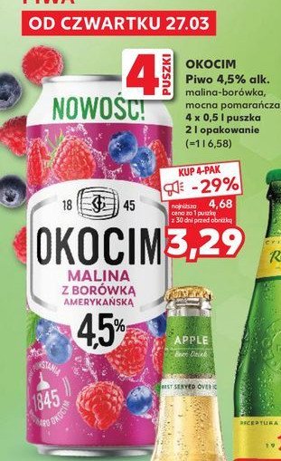 Piwo Okocim radler malina z borówką amerykańską promocja