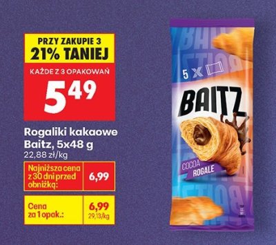 Rogaliki kakaowe Baitz, 5x48 g promocja w Biedronka