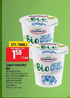 Jogurt naturalny Bio Piątnica promocja w POLOmarket