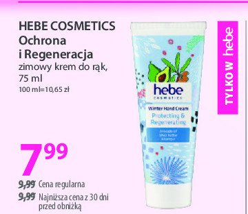 Krem do rąk ochrona i regeneracja Hebe cosmetics promocja w Hebe