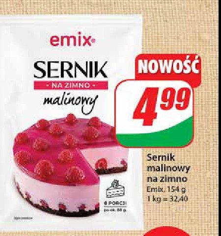 Sernik malinowy Emix promocja