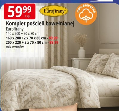 Komplet pościeli bawełnianej Eurofrany promocja w Leclerc