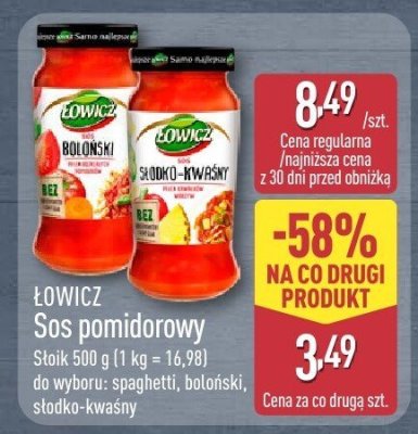 Sos pomidorowy spaghetti promocja w Aldi