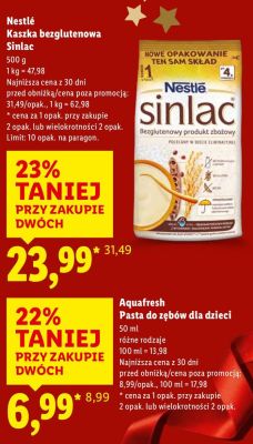Kaszka bezglutenowa Sinlac Nestlé promocja w Lidl