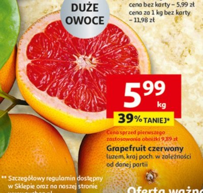 Grapefruit czerwony luzem promocja w Auchan