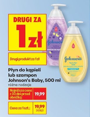 Płyn do kąpieli Johnson's Baby, 500 ml promocja w Biedronka