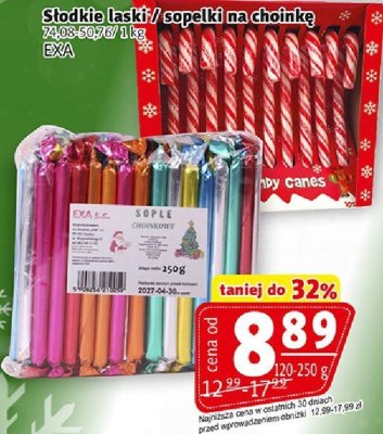 Słodkie lastri / sopelki na choinkę EXA promocja w Prim Market