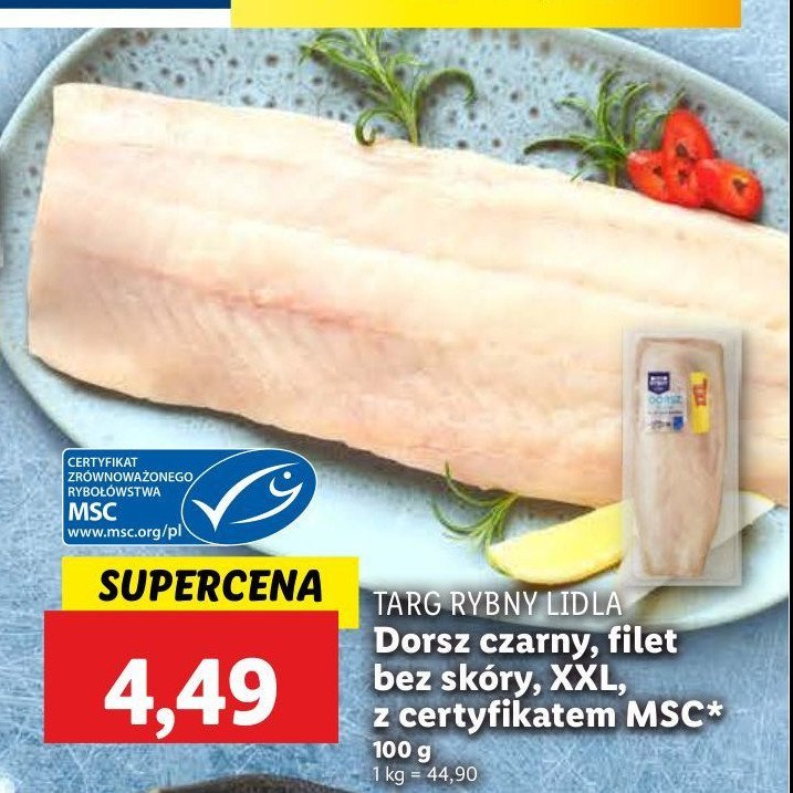 Dorsz czarny polędwica Rybny targ lidla promocja