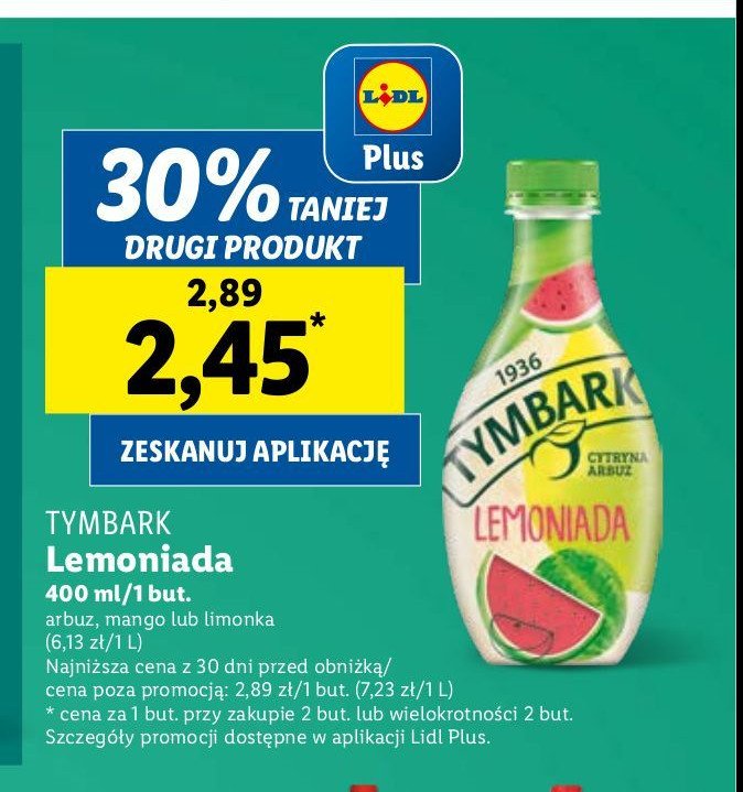 Lemoniada cytryna i mango Tymbark lemoniada promocja