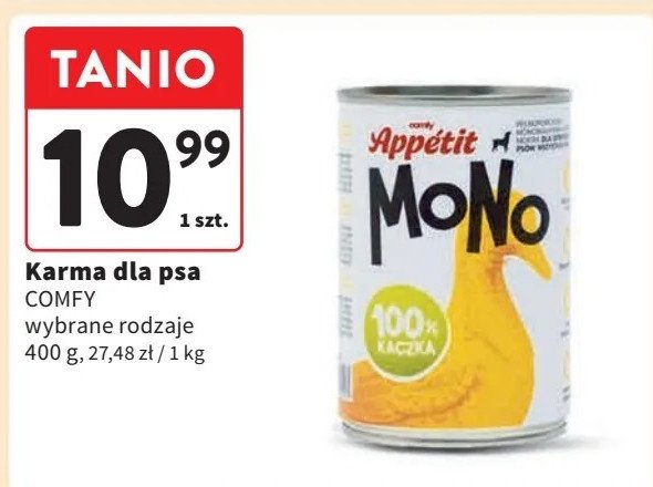 Karma dla psa z kaczką Comfy appetit mono promocja