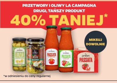 Przetwory i oliwy La Campagna drugi -40% taniej promocja w Netto