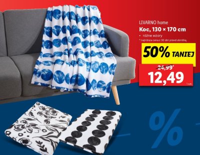 Koc polarowy 130 x 170 cm LIVARNO HOME promocja