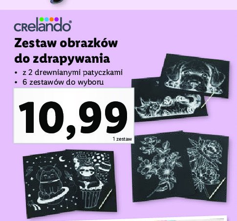 Zestaw obrazk贸w do zdrapywania Crelando promocja