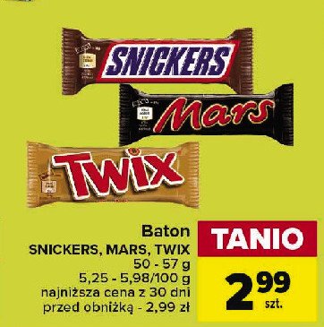 Baton Snickers promocja w Carrefour Market
