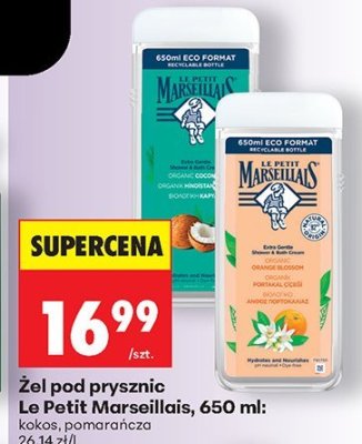 Żel pod prysznic Le Petit Marseillais, 650 ml pomarańcza promocja w Biedronka