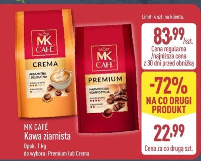 Kawa ziarnista opak. 1 kg Crema promocja w Aldi