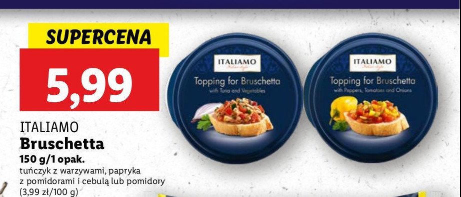 Bruschetta z tuńczykiem i warzywami Italiamo promocja