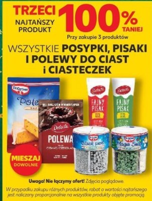 Posypki, pisaki i polewy do ciast i ciasteczek Dr. Oetker / Delecta - różne rodzaje promocja w Kaufland