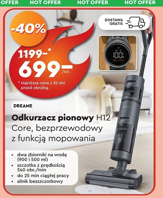 Odkurzacz h12 Dreame promocja w Biedronka