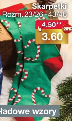 Skarpetki świąteczne rozmiar 23/26-43/46 promocja w Woolworth
