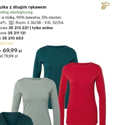 Koszulka z długim rękawem z bawełną ekologiczną promocja w Tchibo