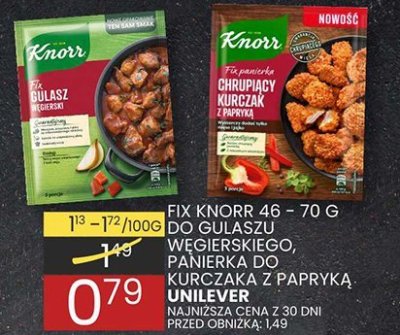 Fix knorr 46 - 70 g do gulaszu węgierskiego, paniki, pomidorowej, 2 papryka promocja w Wafelek