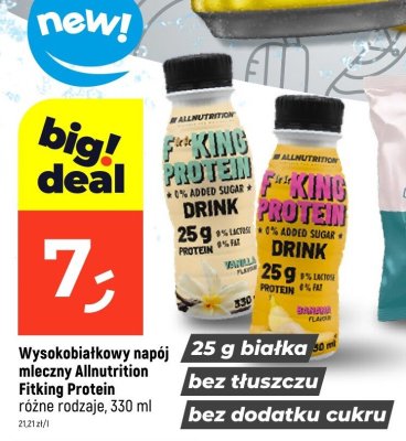 Wysokobiałkowy napój mleczny Allnutrition Fitking Protein różne rodzaje promocja w Dealz