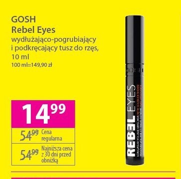 Tusz do rzęs Gosh rebel eyes promocja