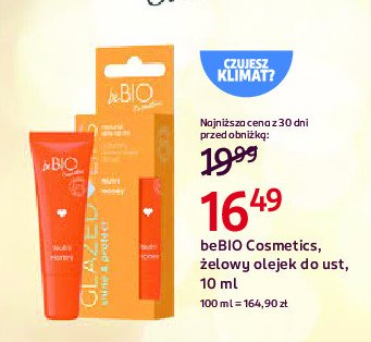 Olejek do ust glow nutri honey Be bio promocja w Rossmann