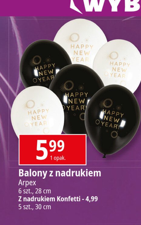 Balony z nadrukiem 28 cm Arpex promocja