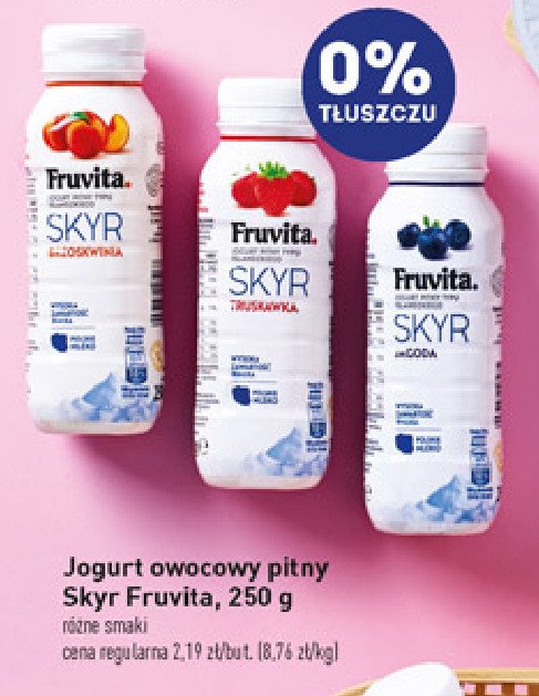 Jogurt brzoskwina Fruvita skyr promocja