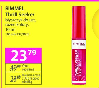 Błyszczyk do ust 350 pink to berry Rimmel thrill seeker promocja