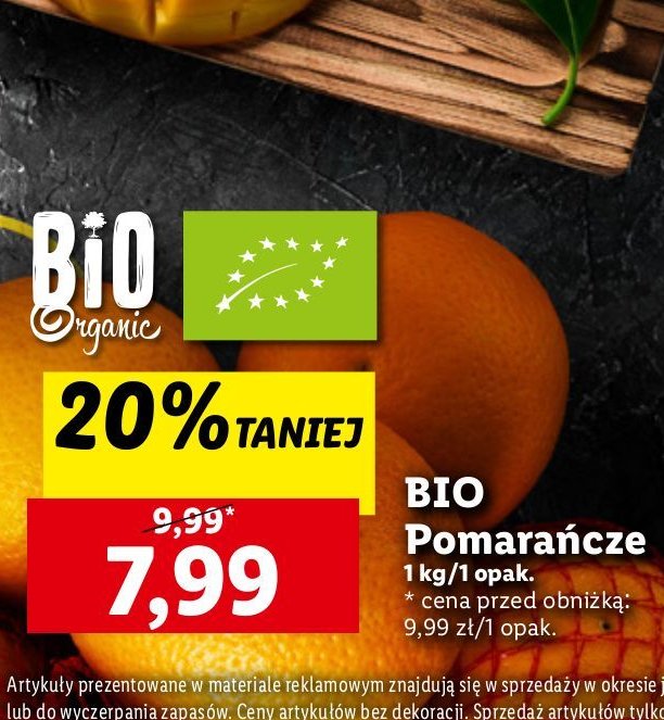 Pomarańcze bio promocja w Lidl