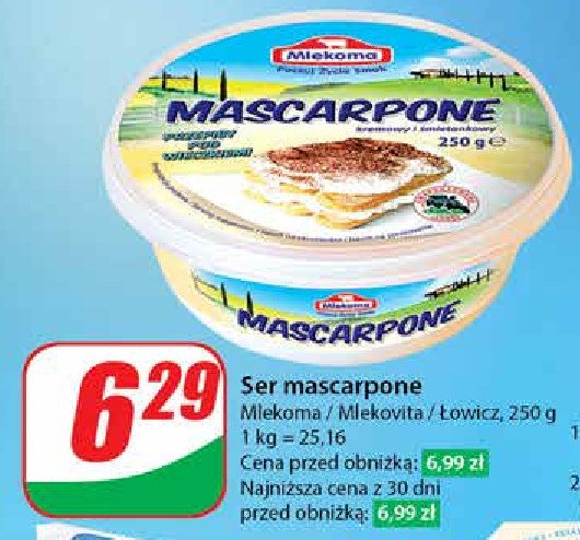 Serek mascarpone Mlekoma promocja w Dino