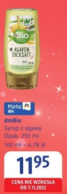 DmBio Syrop z agawy Opak. 250 ml, 100 ml = 4,78 zł promocja w Drogerie DM