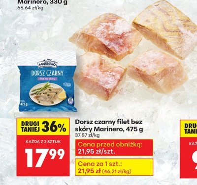 Dorsz czarny filet bez skóry, 475 g promocja w Biedronka