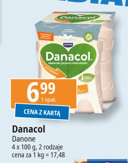 Jogurt biały DANONE DANACOL promocja w Leclerc