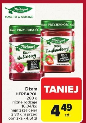Dżem Herbapol Malinowy 280g promocja w Carrefour Market